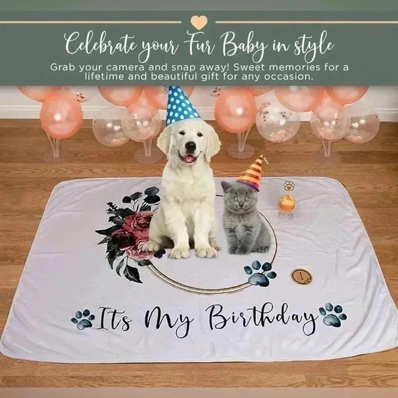 Pet Birthday Blanket for your photo opportunities for your pet-New in Bag - Picture 2 of 3